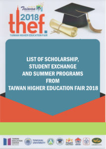 Exchange Program Fair LIST OF SCHOLARSHIP, STUDENT EXCHANGE AND SUMMER PROGRAMS FROM TAIWAN ...
